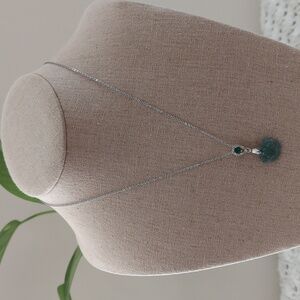 Elegant Silver Necklace with Jade Pendant